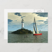 Segeln mit Delphinpostkarte Postkarte (Vorne/Hinten)