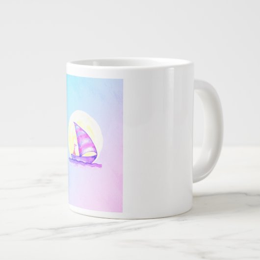 "Segeln mit dem Fuchs" Jumbo-Tasse (Vorderseite Rechts)