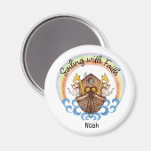 Segeln mit dem Glauben - Noah's Arc mit Tieren Magnet (Vorderseite/Rückseite)