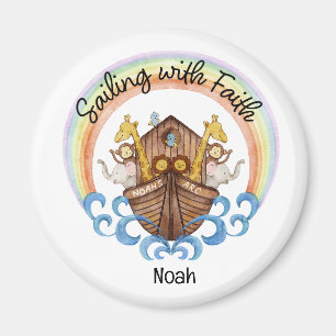 Segeln mit dem Glauben - Noah's Arc mit Tieren Magnet