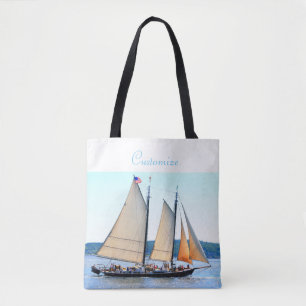 Segeln mit drei hölzernes Schooners Tasche