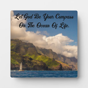 Segeln mit Gott Tabletop Plaque mit Easel Fotoplatte