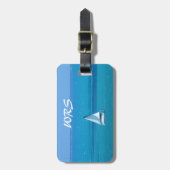 Segeln mit Monogramm Gepäckanhänger (Vorderseite vertikal)