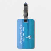 Segeln mit Monogramm Gepäckanhänger (Rückseite vertikal)