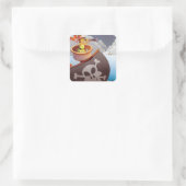 Segeln mit Piraten Quadratischer Aufkleber (Tasche)