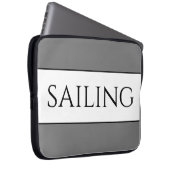 SEGELN Moderne Sporty Gray White Summer Stripes Laptopschutzhülle (Vorne Rechts)