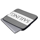 SEGELN Moderne Sporty Gray White Summer Stripes Laptopschutzhülle (Vorne Knopf)