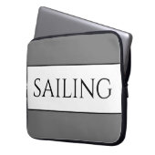 SEGELN Moderne Sporty Gray White Summer Stripes Laptopschutzhülle (Vorderseite Links)