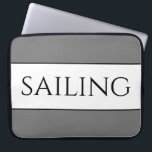 SEGELN Moderne Sporty Gray White Summer Stripes Laptopschutzhülle<br><div class="desc">Dieses sportliche nautische Design zeichnet sich durch modernen SEGELING-Text in einem weißen Mittelstreifen aus,  der mit schwarzen Streifen gegen graue äußere Streifen markiert ist. Text und Farben können personalisiert sein.</div>