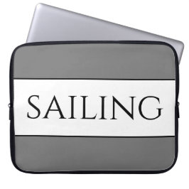 SEGELN Moderne Sporty Gray White Summer Stripes Laptopschutzhülle