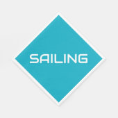 SEGELN Moderner weißer, schlanker Text auf hellen Serviette (Ecke)