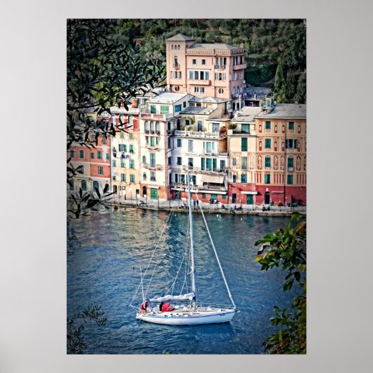 Segeln nach Portofino, Italia Poster (Vorne)