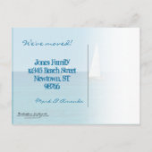 Segeln. . . Neue Adresse Ankündigungspostkarte (Rückseite)