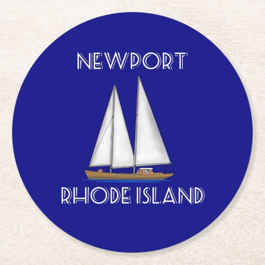 Segeln Newports Rhode Island Runder Pappuntersetzer (Vorderseite)