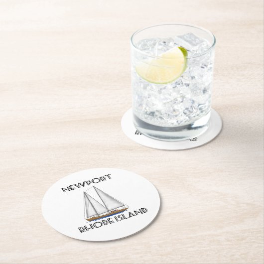 Segeln Newports Rhode Island Runder Pappuntersetzer (Vor Ort)