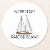 Segeln Newports Rhode Island Runder Pappuntersetzer (Vorderseite)
