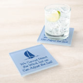 Segeln oder Yachtdenken Glasuntersetzer (Schrägansicht)