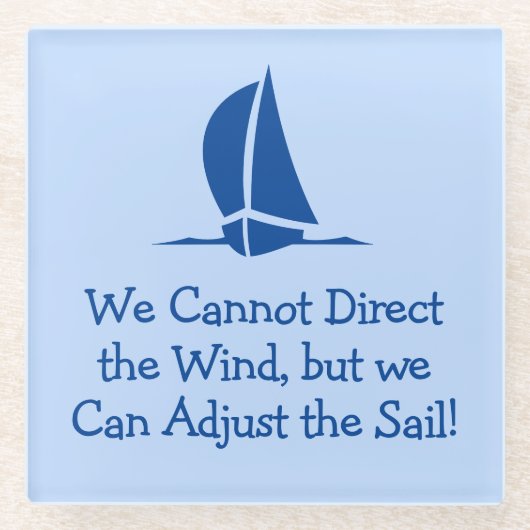 Segeln oder Yachtdenken Glasuntersetzer (Vorderseite)