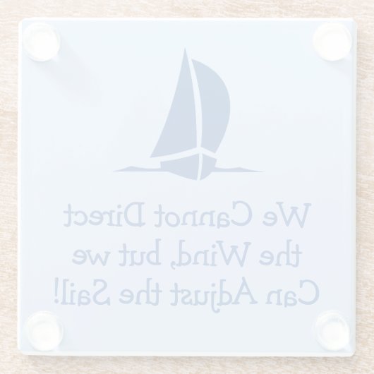 Segeln oder Yachtdenken Glasuntersetzer (Rückseite)