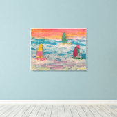 Segeln Orange Sky Leinwanddruck (Insitu (Holzboden))