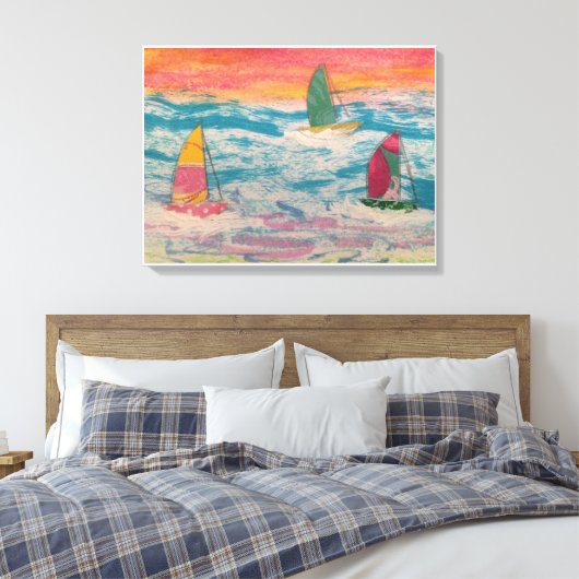 Segeln Orange Sky Leinwanddruck (Insitu (Schlafzimmer))