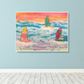 Segeln Orange Sky Leinwanddruck (Insitu (Holzboden))