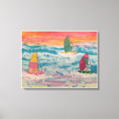 Segeln Orange Sky Leinwanddruck (Vorderseite)