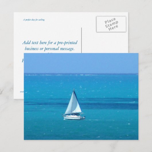 Segeln Postkarte (Vorne/Hinten)