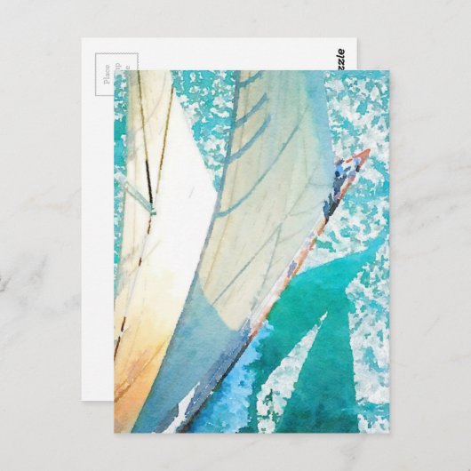 Segeln Postkarte (Vorne/Hinten)