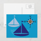 Segeln Postkarte (Vorne/Hinten)