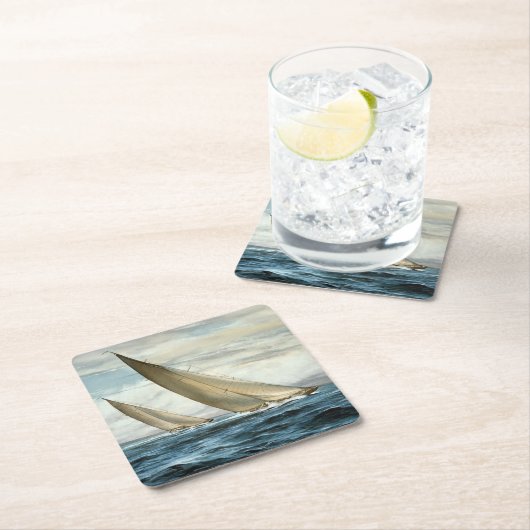 Segeln Rechteckiger Pappuntersetzer (Vor Ort)