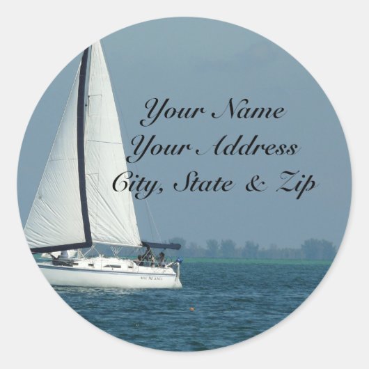 Segeln Runder Aufkleber (Vorderseite)