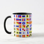 SEGELN-SCHIFFS-SIGNAL-FLAGGEN-TASSE - besonders Tasse (Links)