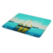 Segeln Schooner-Glasblau Schneidebrett (Ecke)