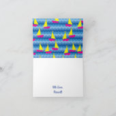 Segeln-Segel-Boots-niedlicher Frühlings-1. Karte (Innenseite)