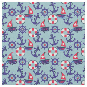 Segeln, Segeln   Nautic   Rot, Weiß und Blau Stoff
