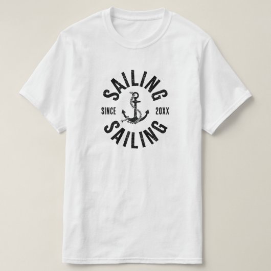 Segeln seit 20XX T-Shirt (Design vorne)