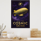 Segeln Sie durch den kosmischen Himmel - Raumfahrt Poster (Küche)