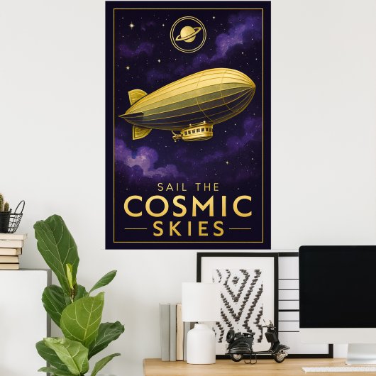 Segeln Sie durch den kosmischen Himmel - Raumfahrt Poster (Heimbüro)