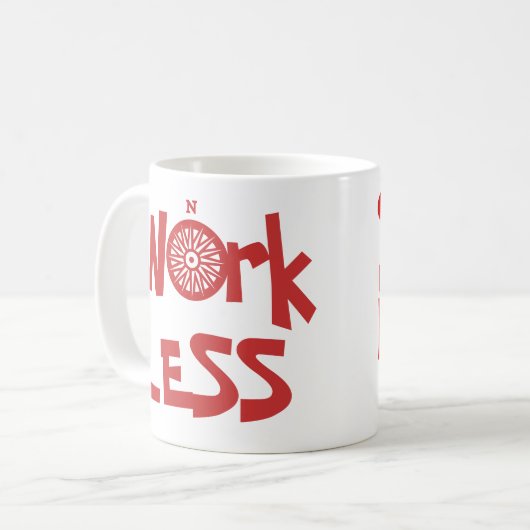 Segeln Sie mehr Arbeit weniger Kaffeetasse (Vorderseite Links)