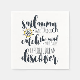 Segeln Sie weg vom sicheren Hafen | nautisch Serviette