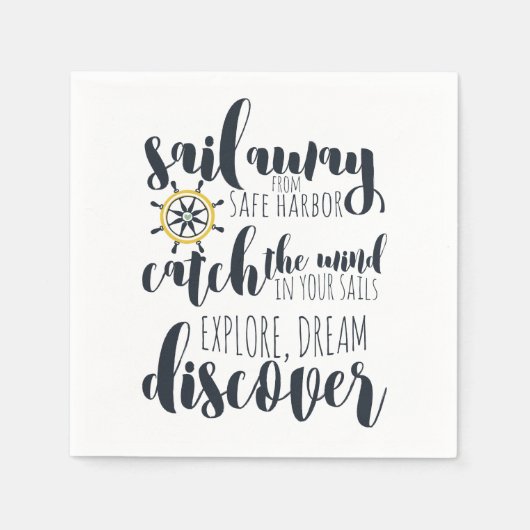 Segeln Sie weg vom sicheren Hafen | nautisch Serviette (Vorderseite)