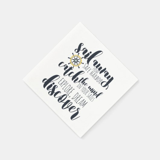 Segeln Sie weg vom sicheren Hafen | nautisch Serviette (Ecke)