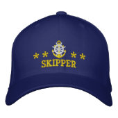 Segeln Skippers Seemannboot Bestickte Baseballkappe (Vorderseite)