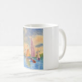 Segeln, Sonnenuntergang, Segelboot, Boothbay Hafen Kaffeetasse (VorderseiteRechts)