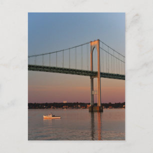 Segeln und verlassend neue Port Road Island Postkarte