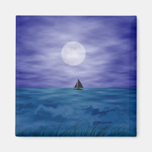 Segeln unter den Mond Magnet