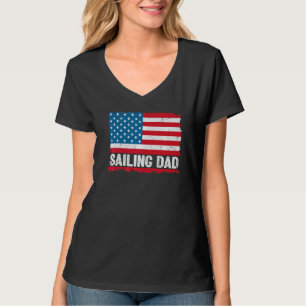 Segeln Vater America Us Flag Patriot Vintag T-Shirt
