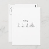 Segeln - Vier Segelboote-Logo Postkarte (Vorne/Hinten)