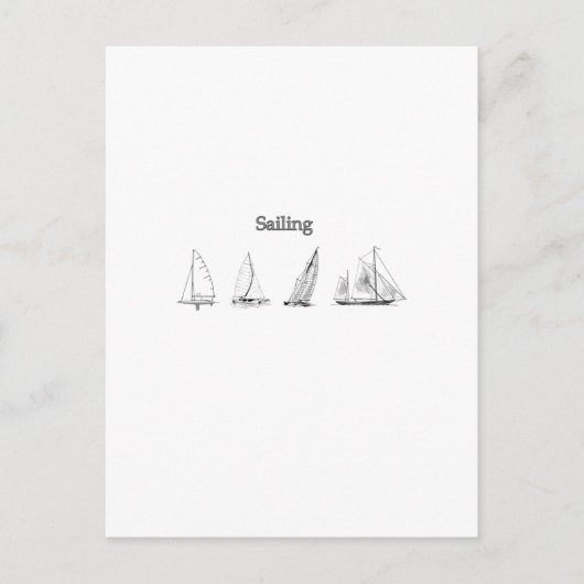 Segeln - Vier Segelboote-Logo Postkarte (Vorderseite)